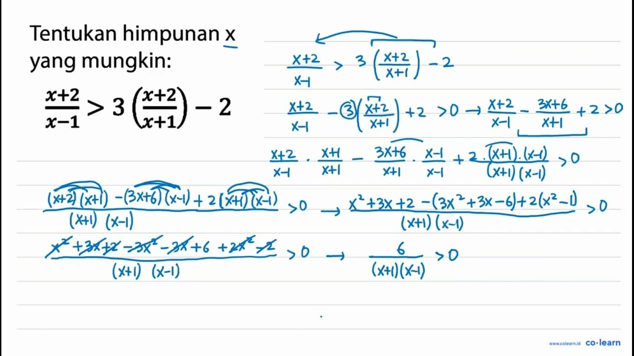 Tentukan himpunan x yang mungkin: