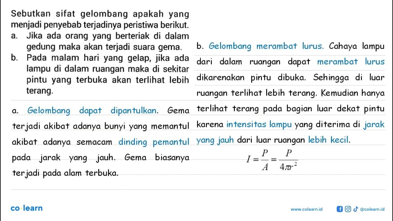 Sebutkan sifat gelombang apakah yang menjadi penyebab