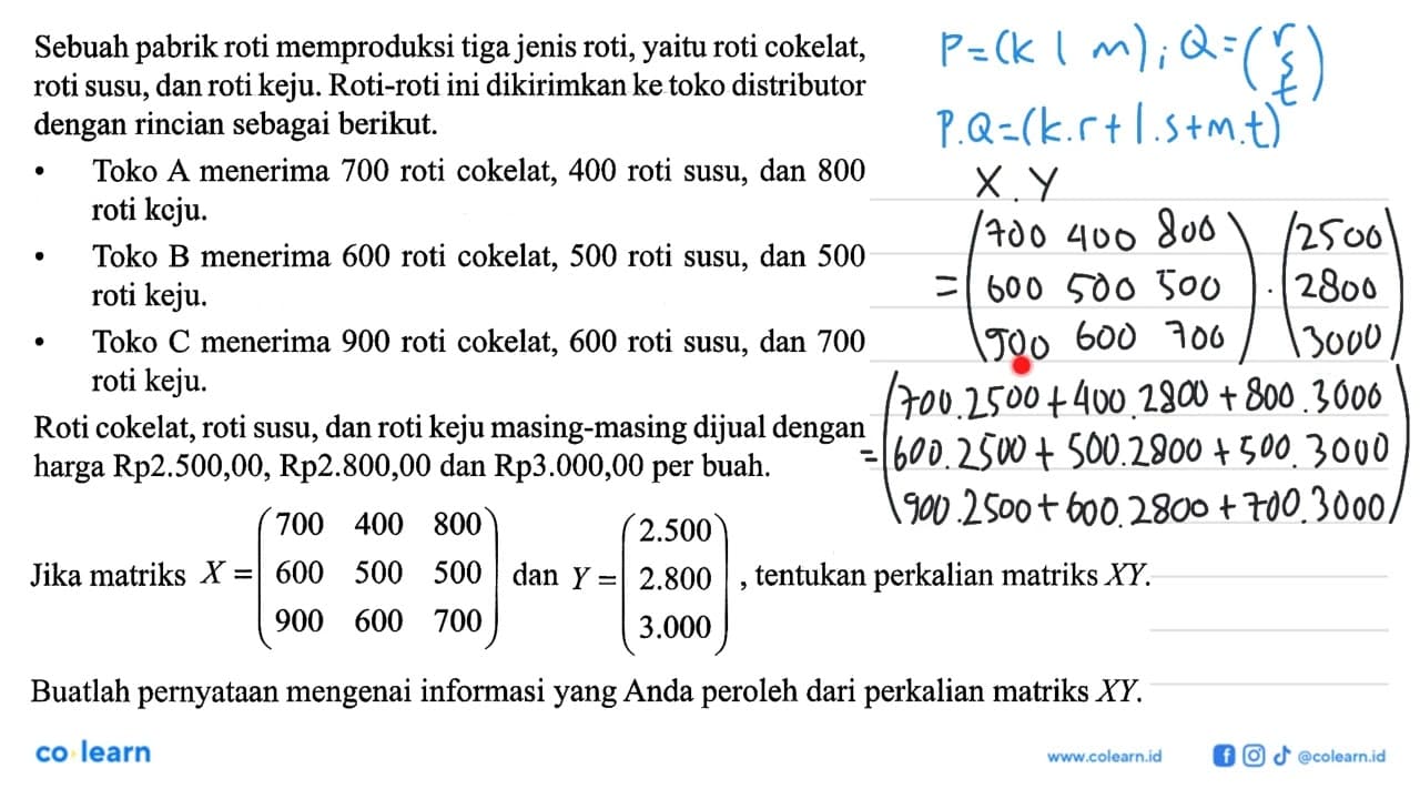 Sebuah pabrik roti memproduksi tiga jenis roti, yaitu roti