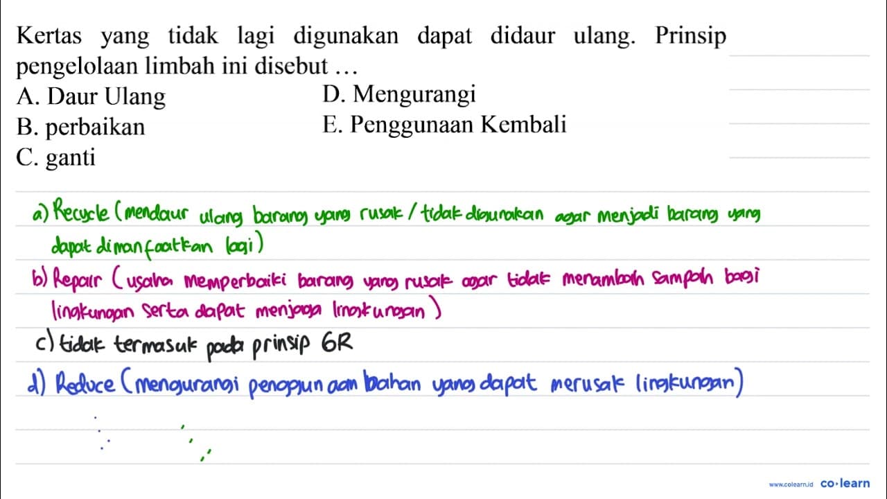 Kertas yang tidak lagi digunakan dapat didaur ulang.