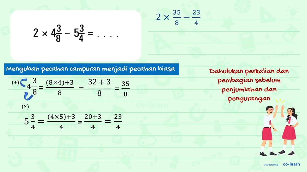2 x 4 3/8 - 5 3/4=...