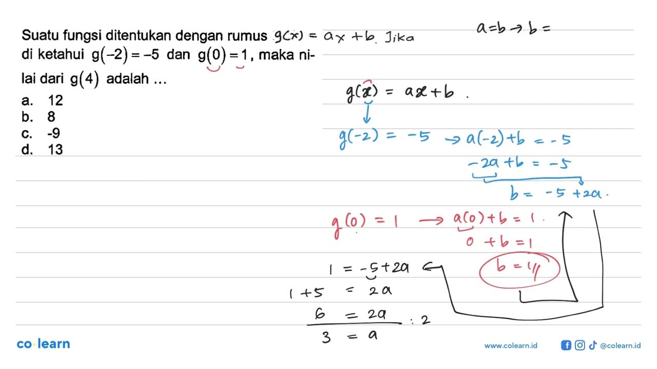 Suatu fungsi ditentukan dengan rumus S. Jika di ketahui