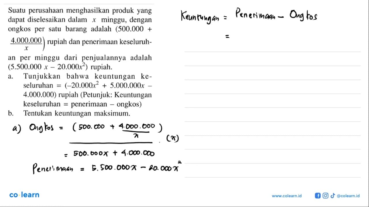 Suatu perusahaan menghasilkan produk yang dapat