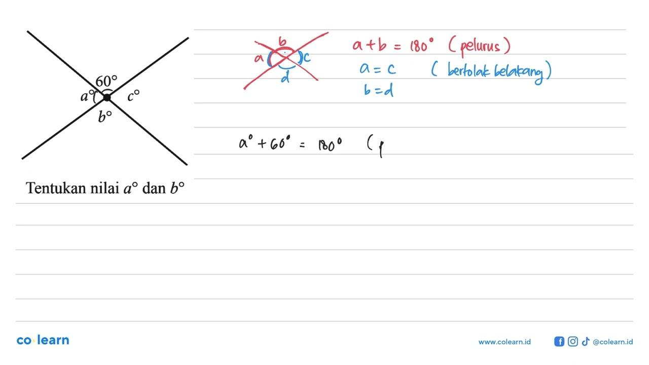 Tentukan nilai a dan b 60 a b c