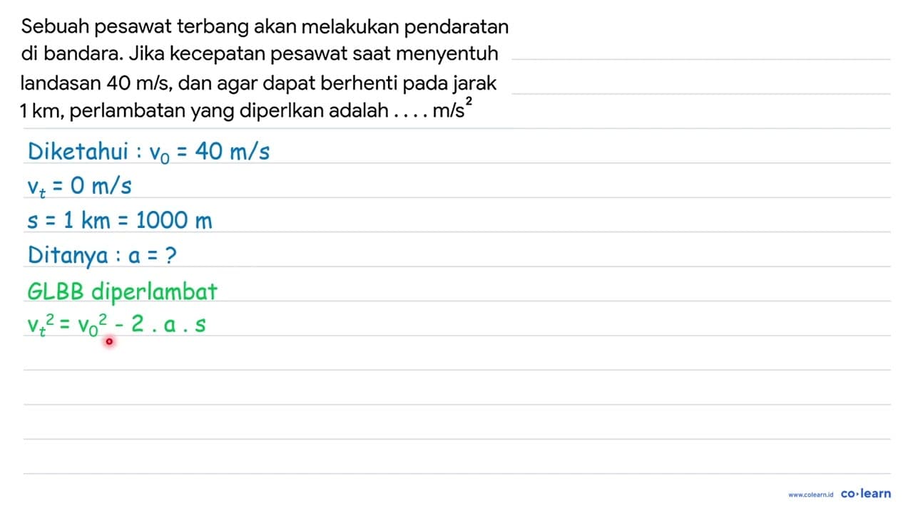 Sebuah pesawat terbang akan melakukan pendaratan di