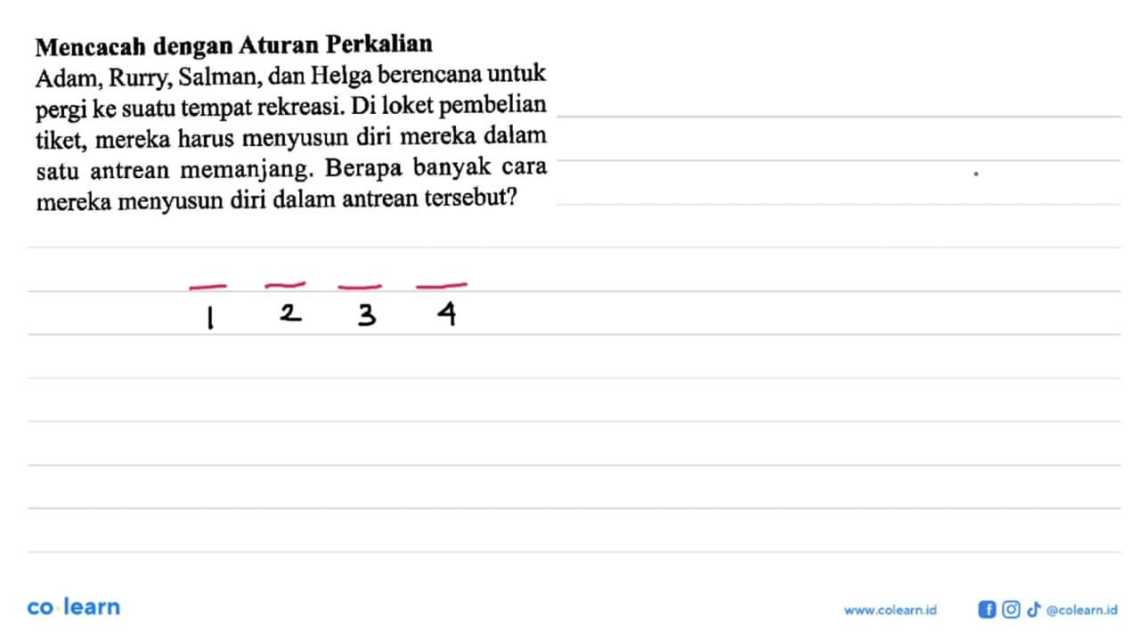 Mencacah dengan Aturan Perkalian Adam, Rurry, Salman, dan