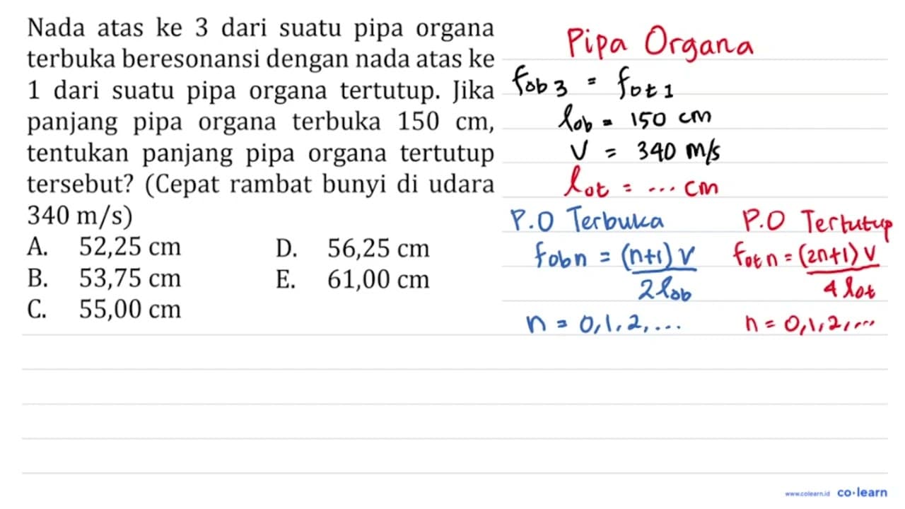 Nada atas ke 3 dari suatu pipa organa terbuka beresonansi