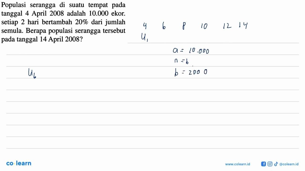 Populasi serangga di suatu tempat pada tanggal 4 April 2008