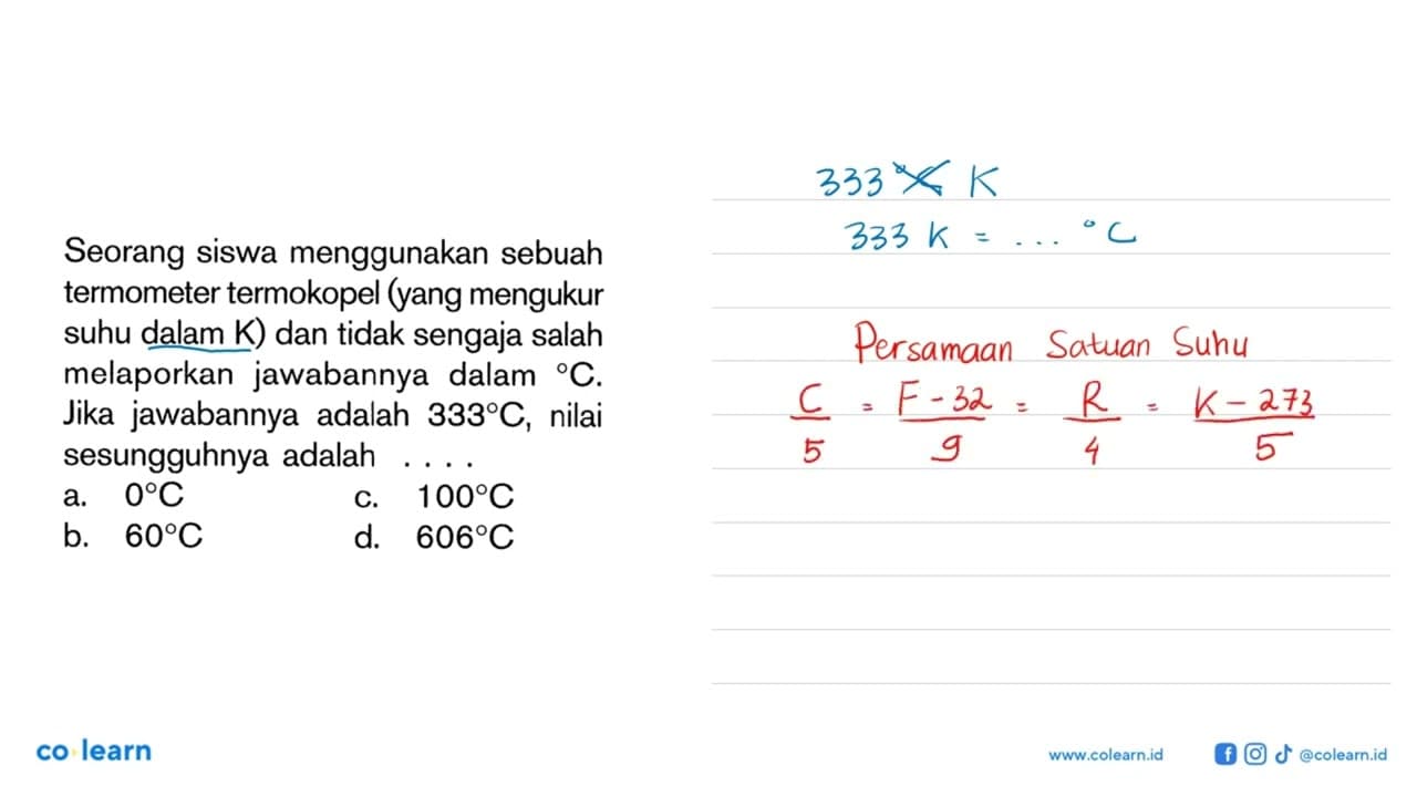 Seorang siswa menggunakan sebuah termometer termokopel