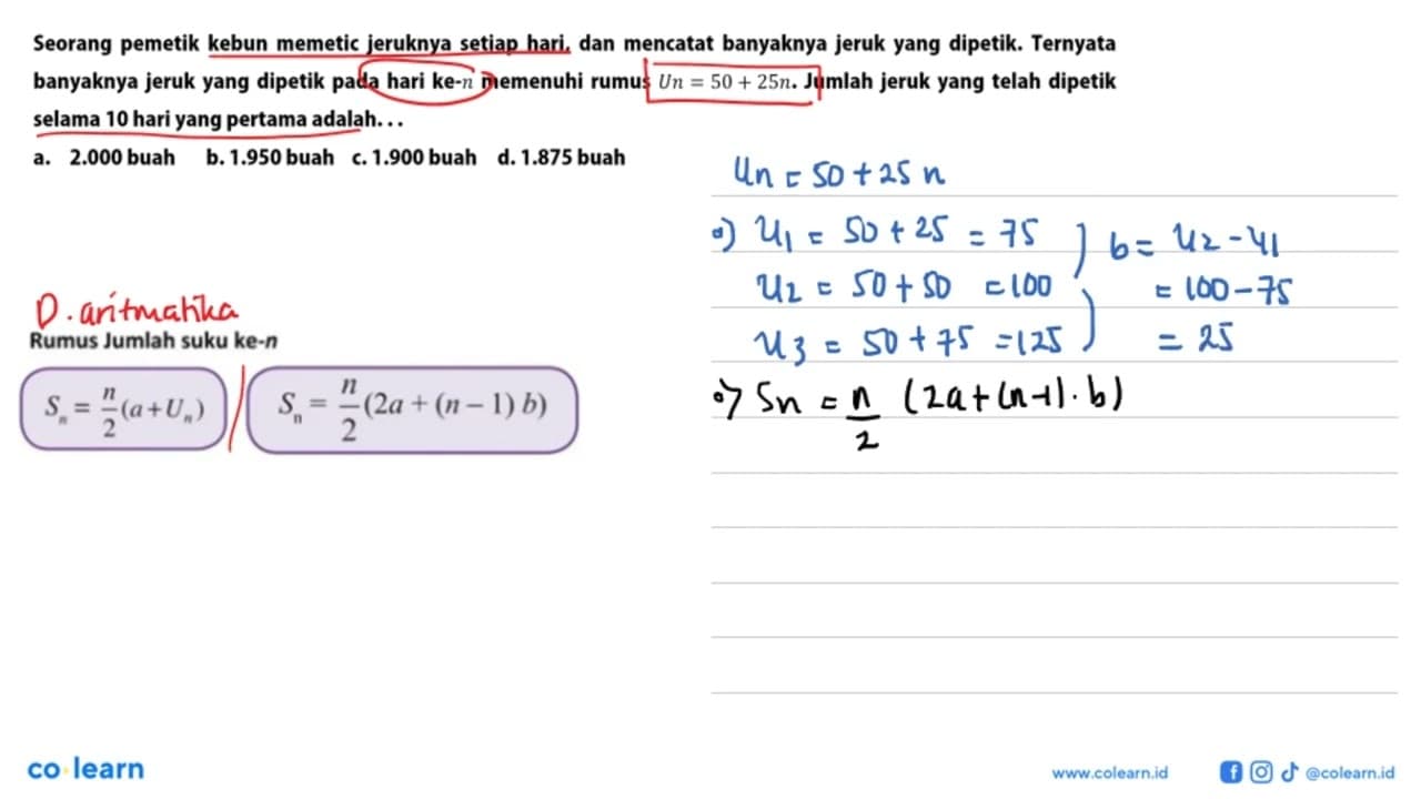 Seorang pemetik kebun memetic jeruknya setiap hari, dan