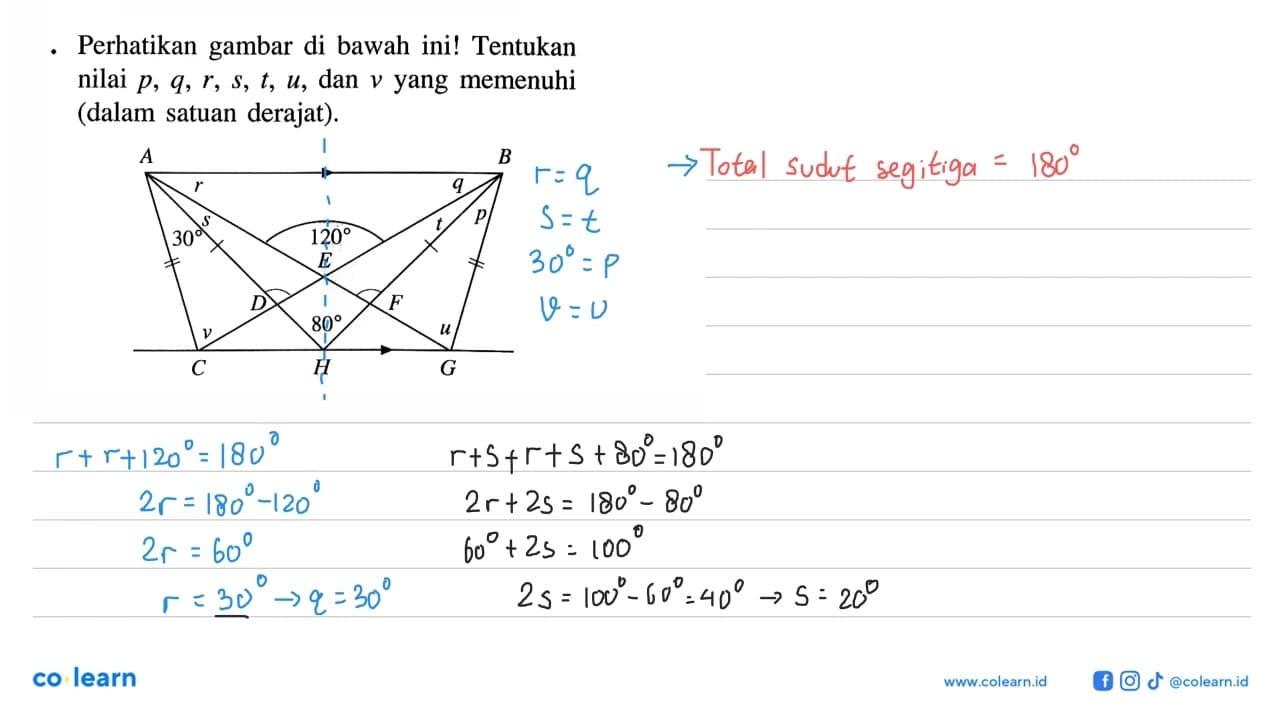 Perhatikan gambar di bawah ini! Tentukan nilai p, q, r, s,