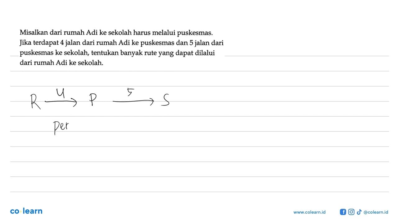 Misalkan dari rumah Adi ke sekolah harus melalui puskesmas.