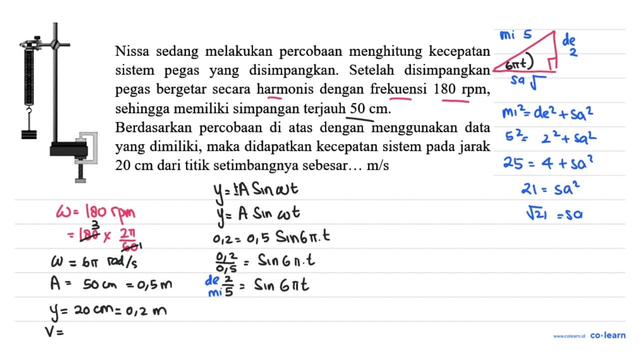 Nissa sedang melakukan percobaan menghitung kecepatan