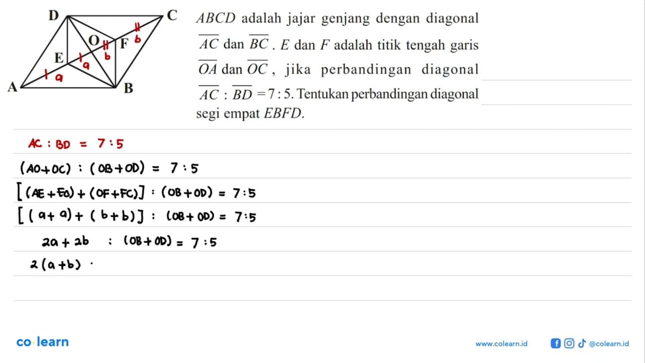 D C O F E A BABCD adalah jajar genjang dengan diagonal AC