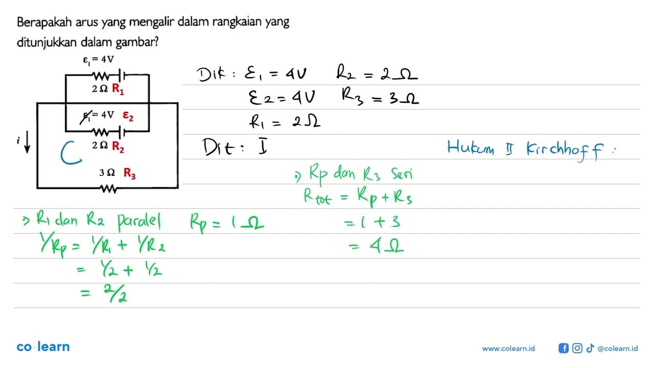 Berapakah arus yang mengalir dalam rangkaian yang