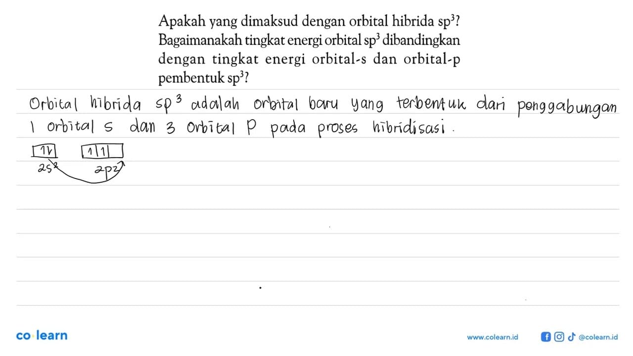 Apakah yang dimaksud dengan orbital hibrida sp^3?