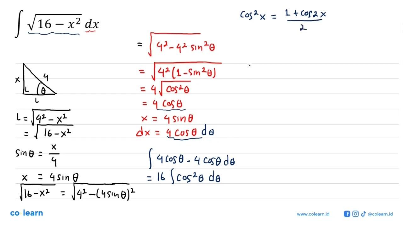 integral akar(16-x^2) dx