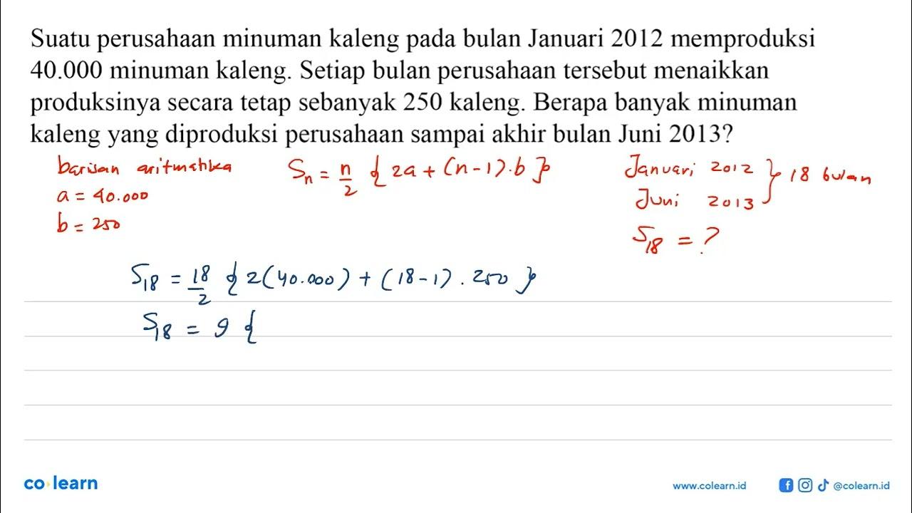 Suatu perusahaan minuman kaleng pada bulan Januari 2012