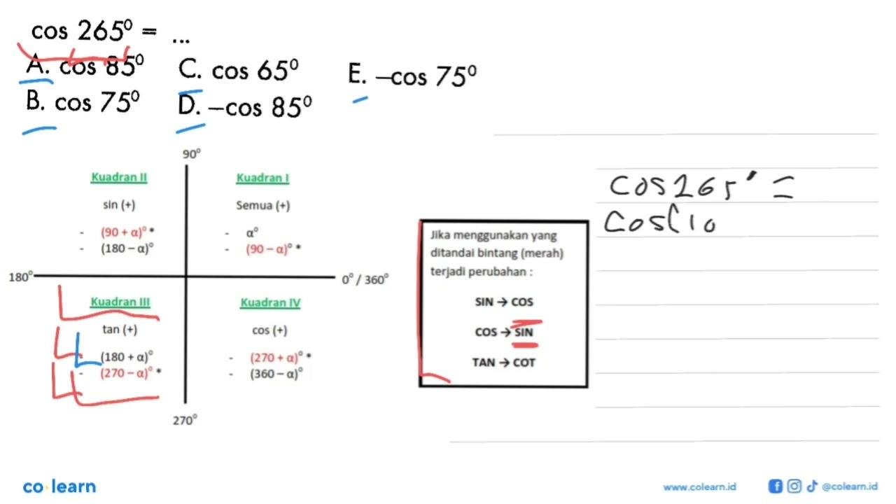 cos 265=