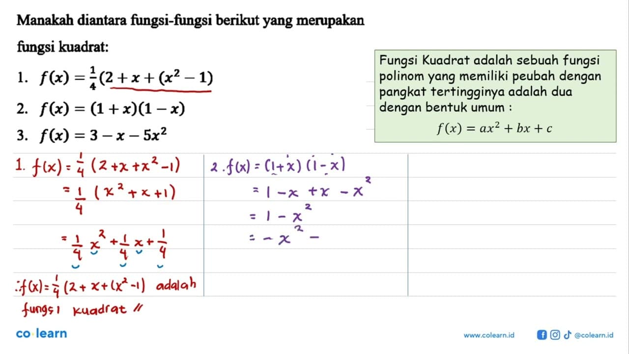 Manakah diantara fungsi-fungsi berikut yang merupakan