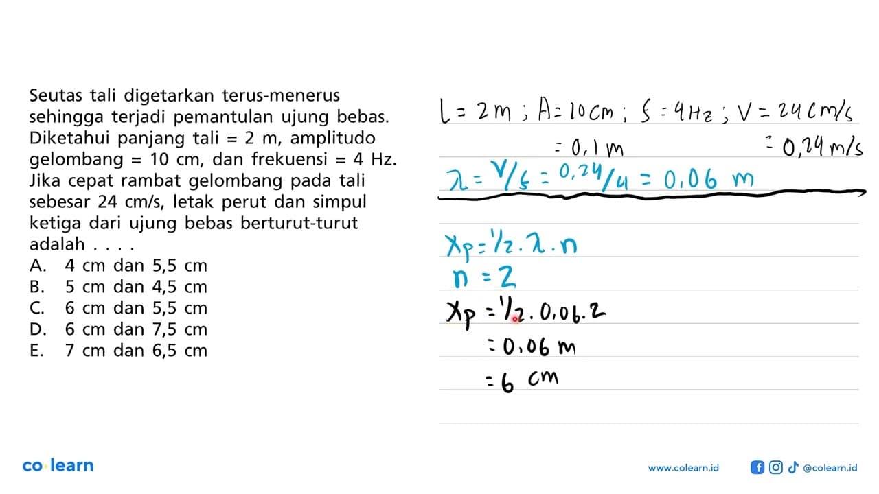 Seutas tali digetarkan terus-menerus sehingga terjadi