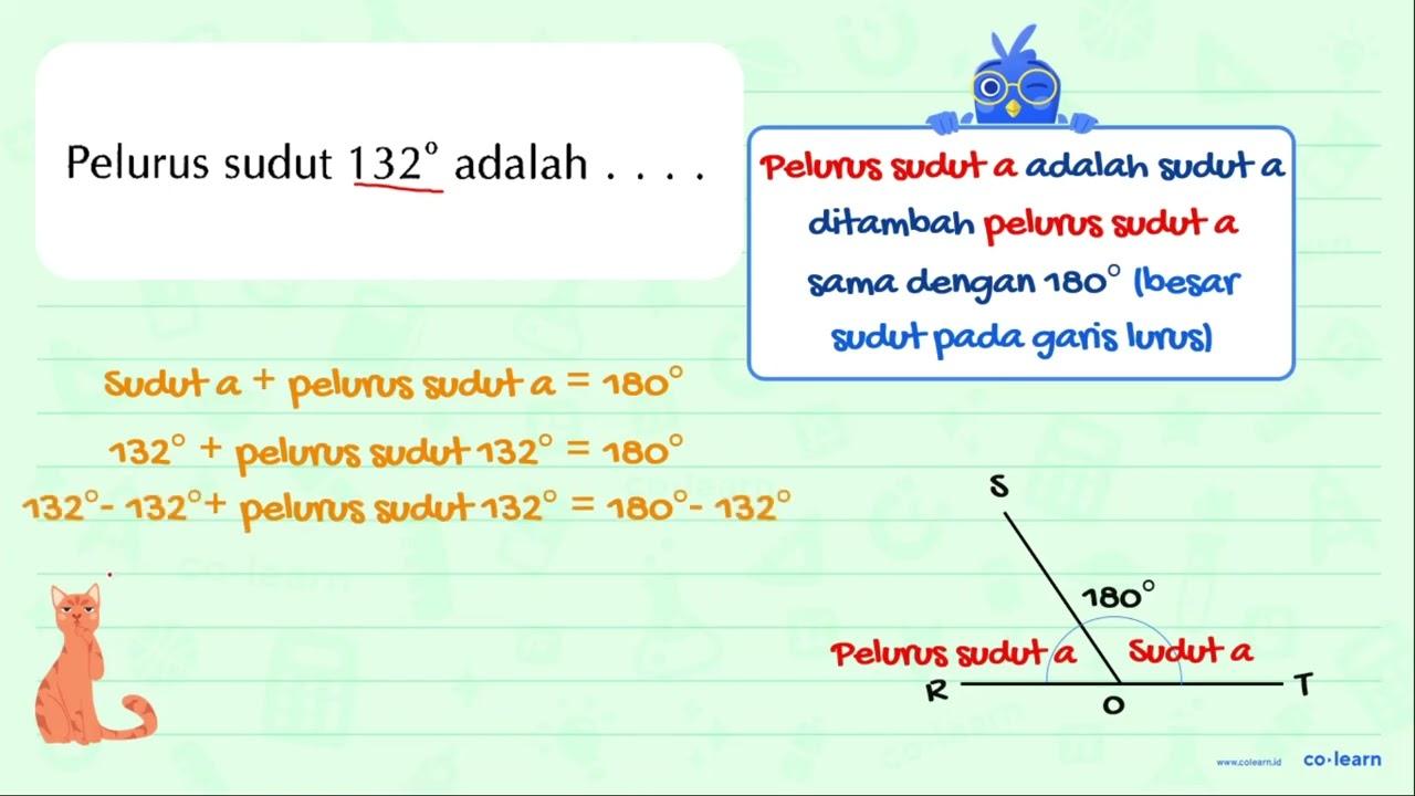 Pelurus sudut 132 adalah ...