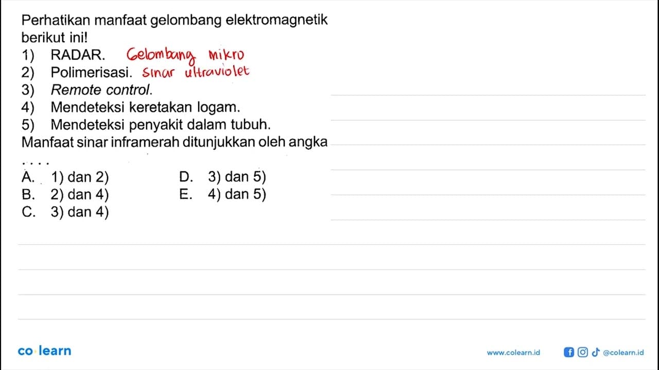 Perhatikan manfaat gelombang elektromagnetik berikut ini!