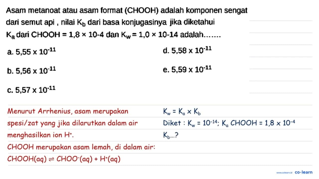 Asam metanoat atau asam format (CHOOH) adalah komponen