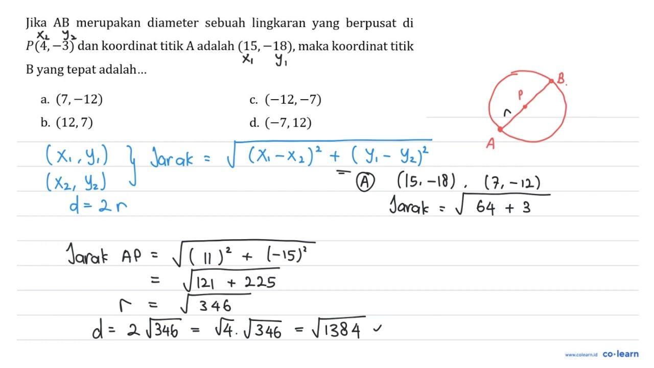 Jika AB merupakan diameter sebuah lingkaran yang berpusat