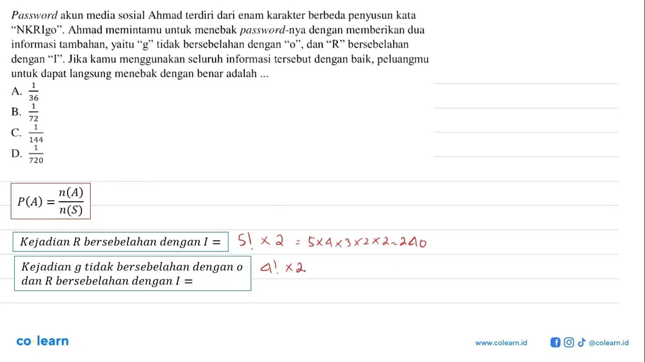 Password akun media sosial Ahmad terdiri dari enam karakter