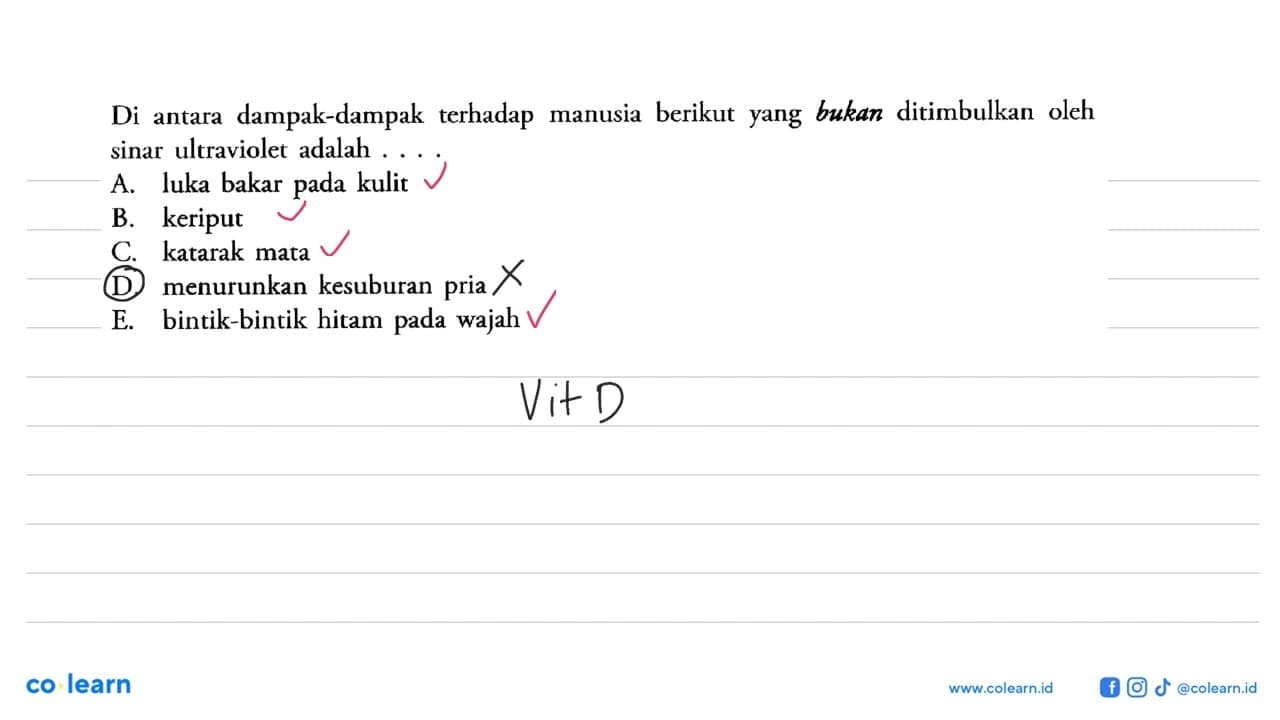 Di antara dampak-dampak terhadap manusia berikut yang bukan