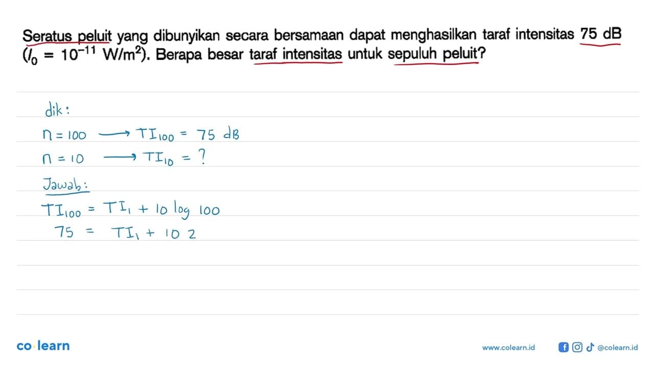 Seratus peluit yang dibunyikan secara bersamaan dapat