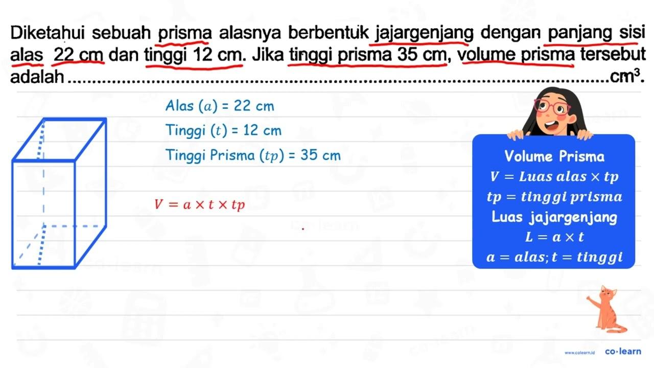 Diketahui sebuah prisma alasnya berbentuk jajargenjang