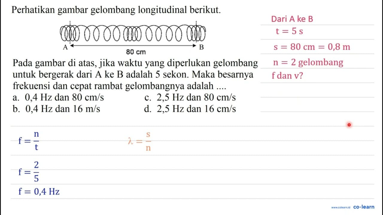 Perhatikan gambar gelombang longitudinal berikut. Pada