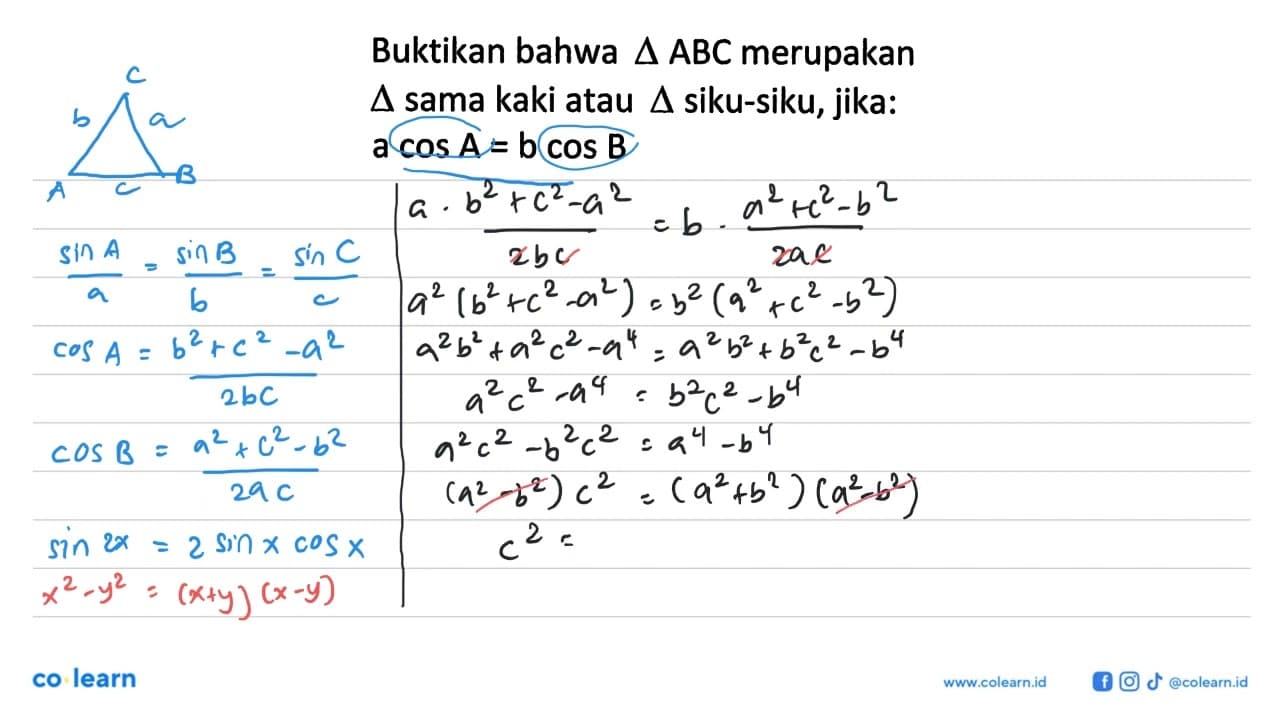 Buktikan bahwa segitiga ABC merupakan segitiga sama kaki