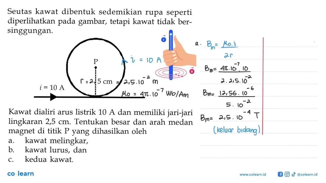 Seutas kawat dibentuk sedemikian rupa seperti diperlihatkan