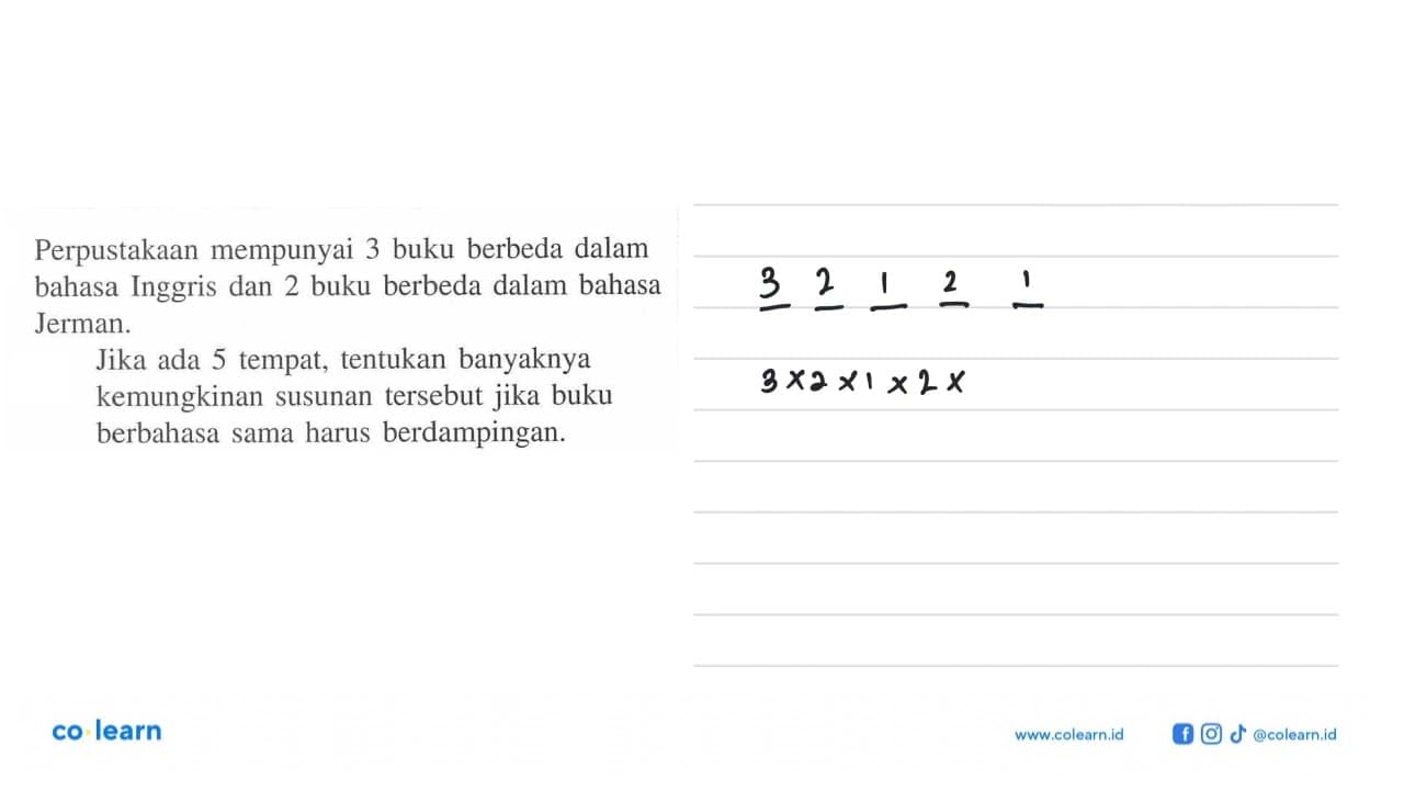 Perpustakaan mempunyai 3 buku berbeda dalam bahasa Inggris