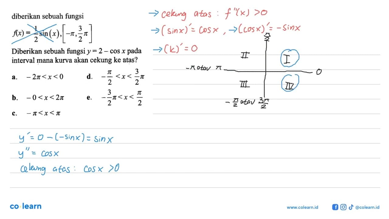 diberikan sebuah fungsi f(x)=(1/2)sin(x),[-pi,(3/2)pi]