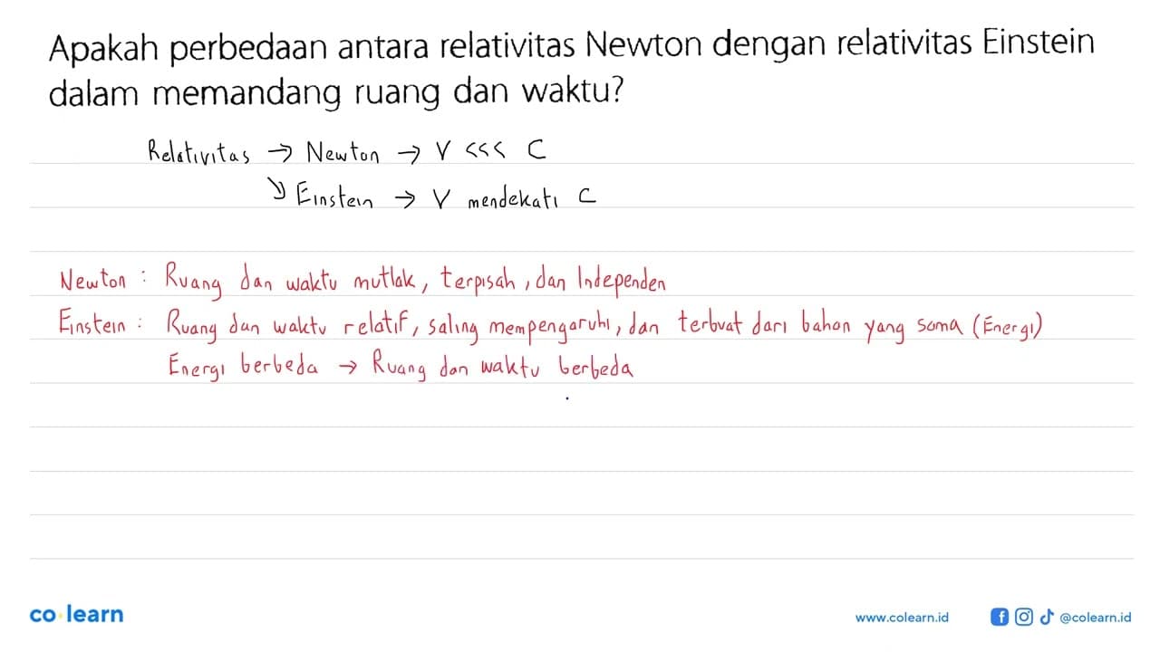 Apakah perbedaan antara relativitas Newton dengan