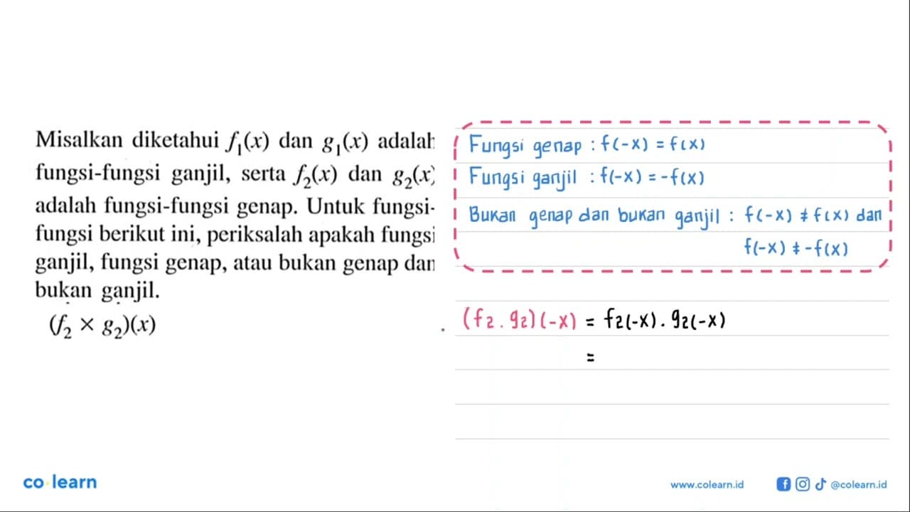 Misalkan diketahui f1(x) dan g1(x) adalah fungsi-fungsi