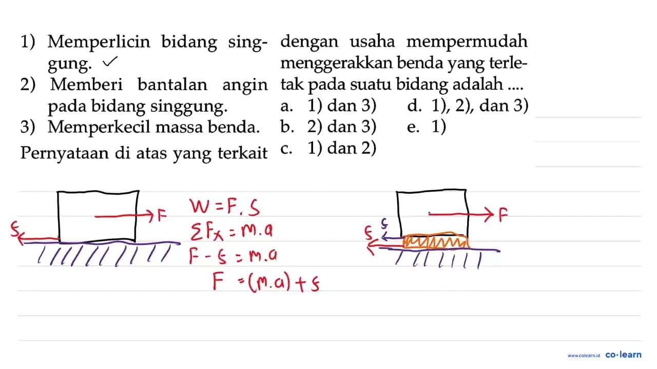 1) Memperlicin bidang sing- gung. 2) Memberi bantalan angin