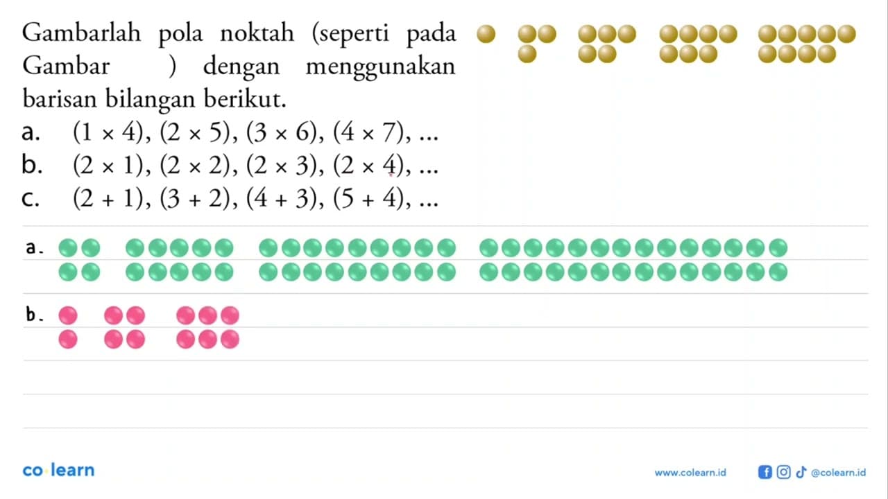 Gambarlah pola noktah (seperti pada Gambar) dengan