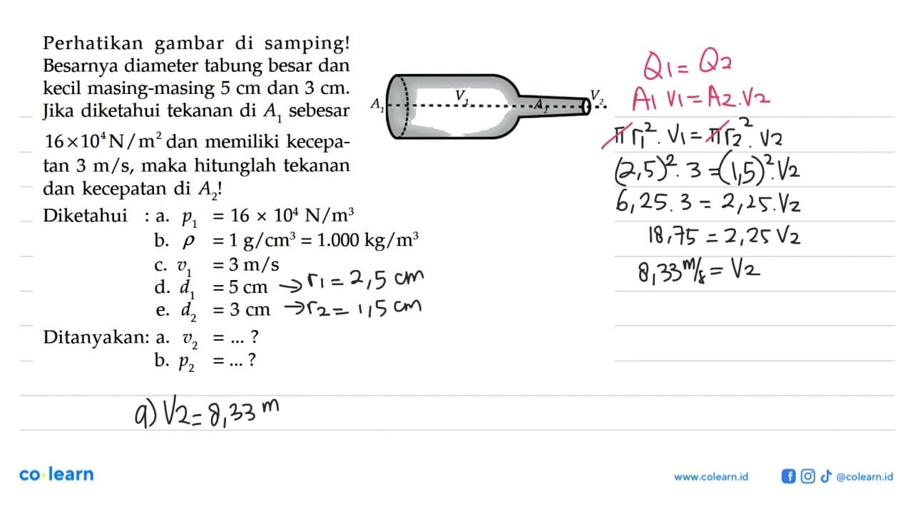 Perhatikan gambar di samping! Besarnya diameter tabung