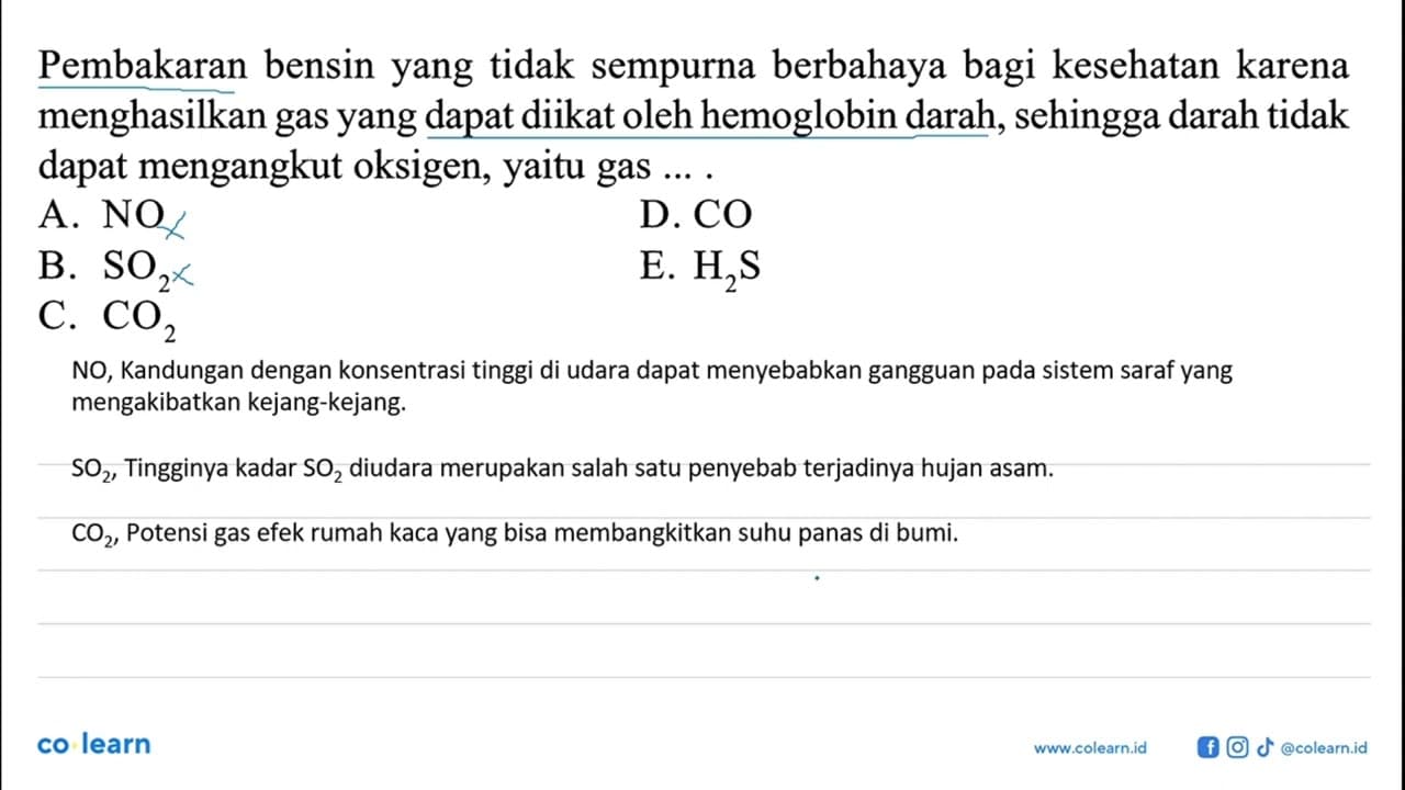 Pembakaran bensin yang tidak sempurna berbahaya bagi