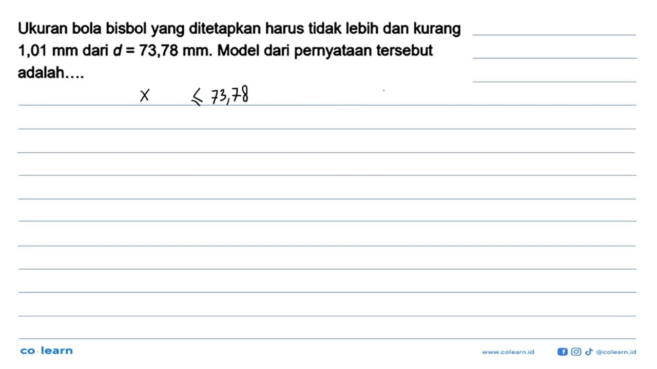 Ukuran bola bisbol yang ditetapkan harus tidak lebih dan