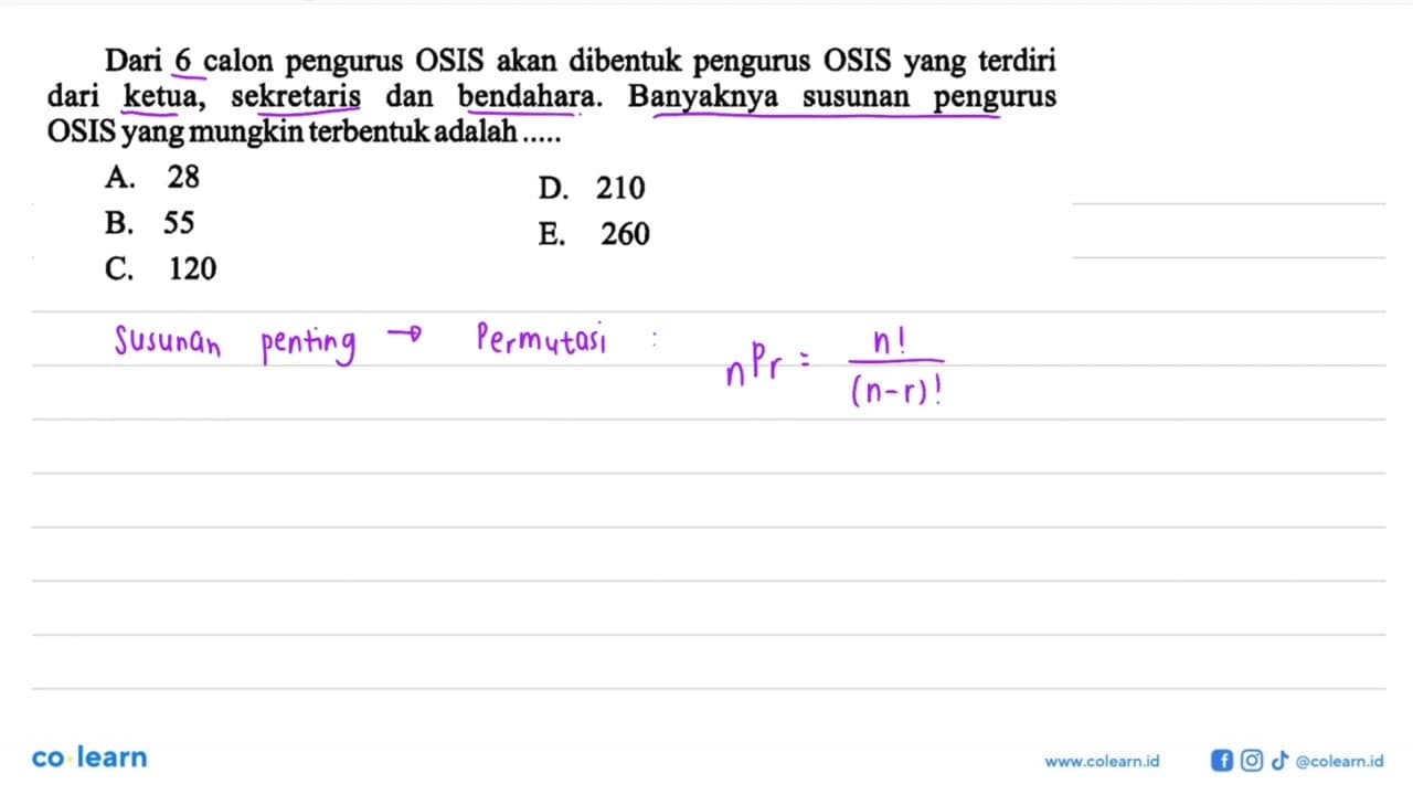 Dari 6 calon pengurus OSIS akan dibentuk pengurus OSIS yang