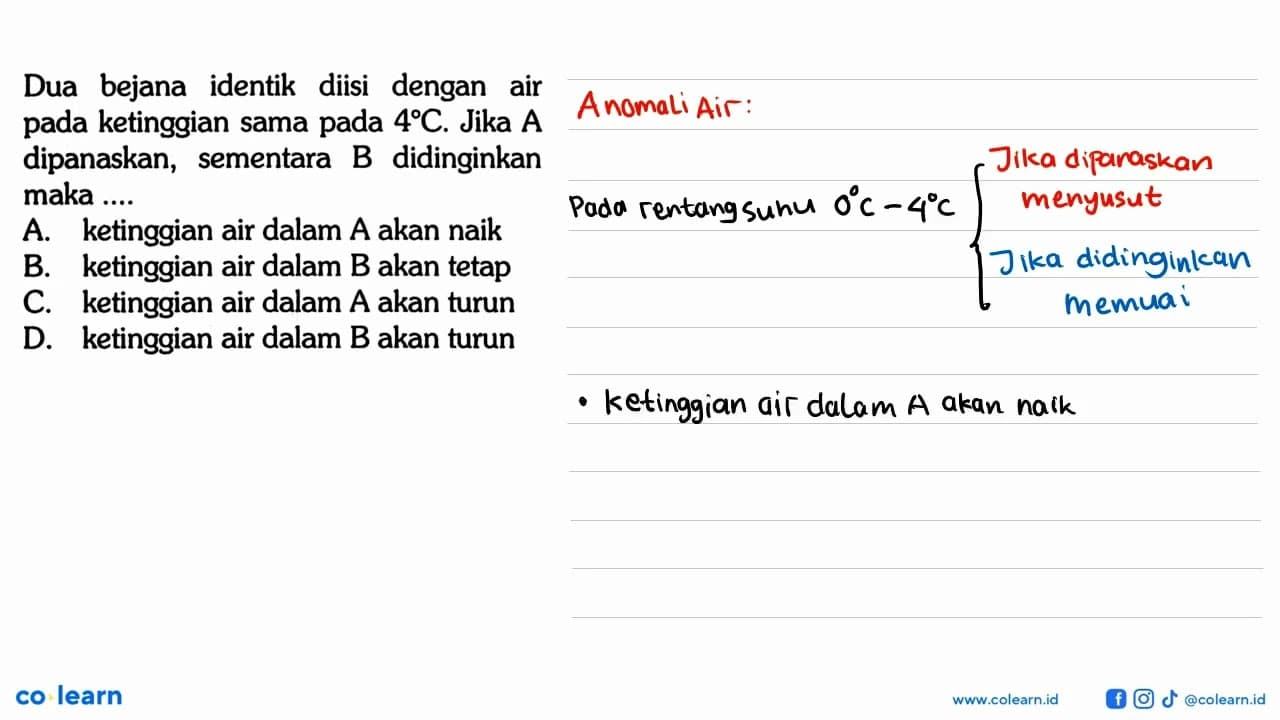 Dua bejana identik diisi dengan air pada ketinggian sama