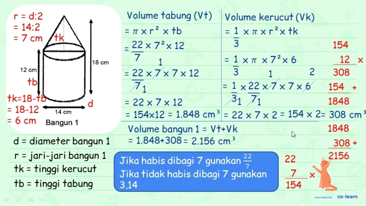 Tia ingin mengisi kedua bangun dibawah ini dengan air yang