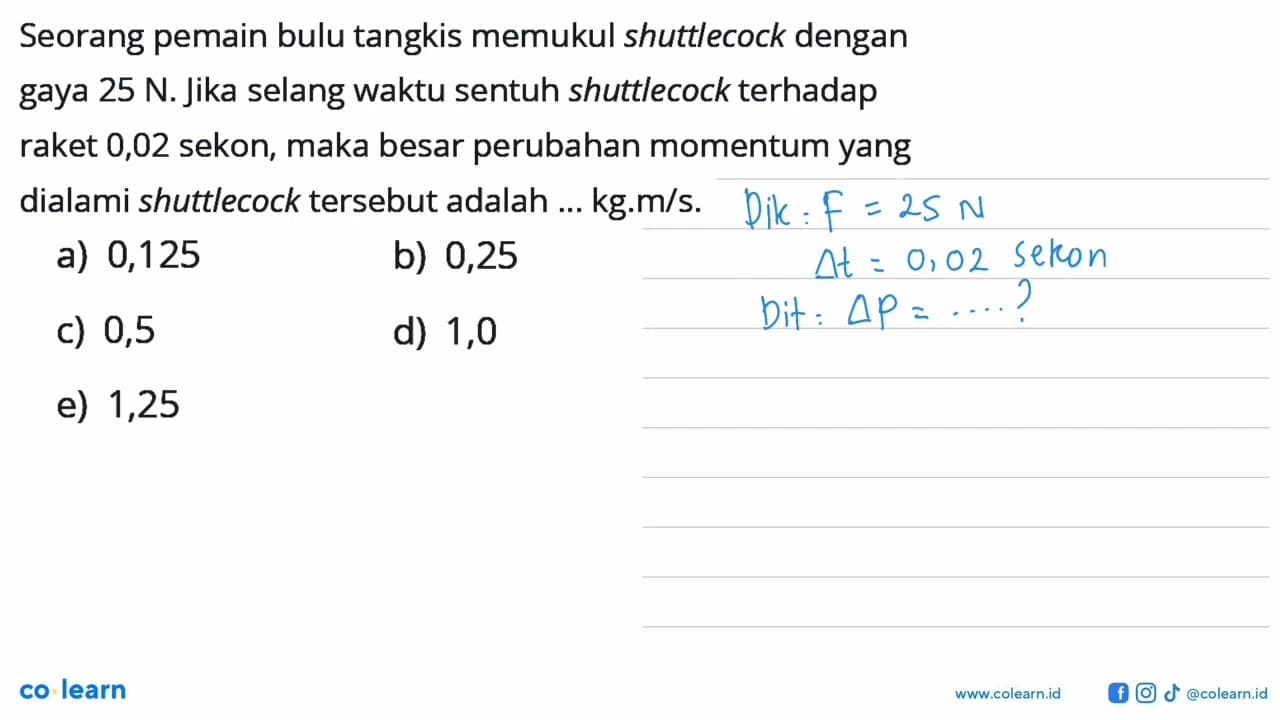 Seorang pemain bulu tangkis memukul shuttlecock dengan gaya