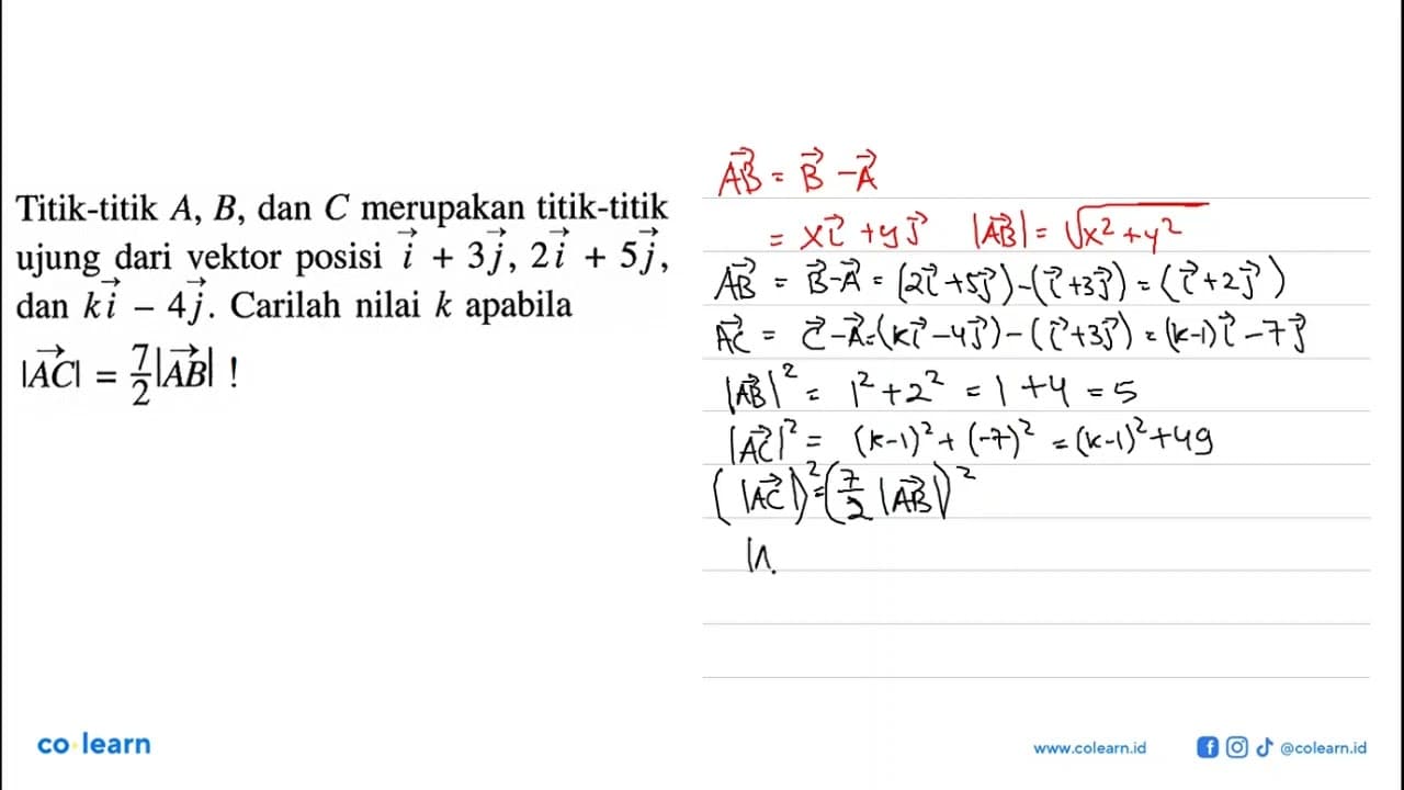 Titik-titik A, B, dan C merupakan titik-titik ujung dari